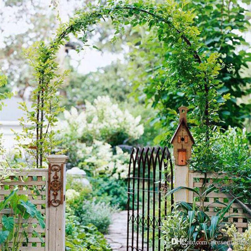 Iron Pergola Garden Flower Stand Metal Arch Green Climbing Frame Loofah Rack Grape Rattan Rack plant support iron plant stand