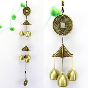 Retro Bronze Wind Chime Antique Cooper Tubes Bells Windchimes Outdoor Living Yard Garden Wall Hanging Decoration Ornaments