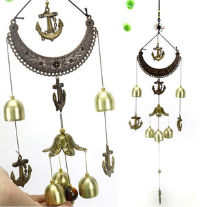 Retro Bronze Wind Chime Antique Cooper Tubes Bells Windchimes Outdoor Living Yard Garden Wall Hanging Decoration Ornaments