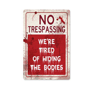 Retro Metal Sign No Trespassing Bar Club Plaque Wall Decor Public Warning Home Hotel Painting Decorative Plates Garden Outdoor