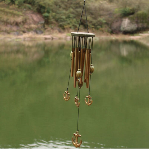 Valentines Day Copper Wind Chimes Garden Decorations Birthday Love Heart 9 Tubes Outdoor Living Yard Gift 60 Cm Antirust