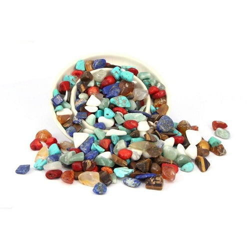 Colorful Stone Mix Crystal Gemstone Energy Natural Mixed Color Natural Tumbled Stone Flowerpot Fish Tank Tubs Decoration