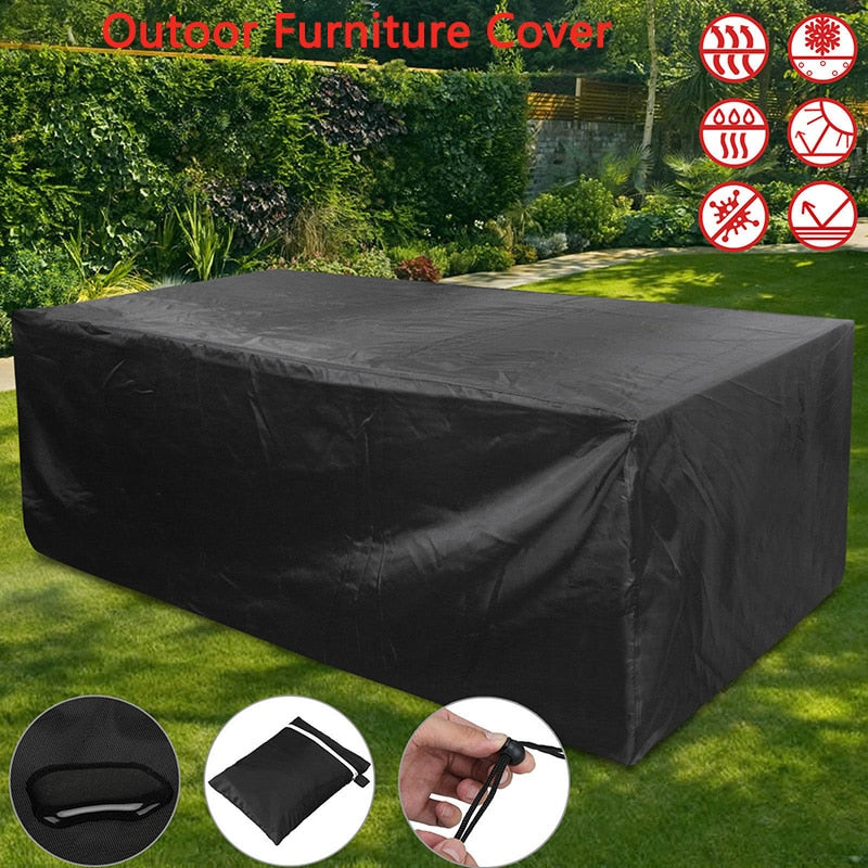 10 Sizes Outdoor Garden Furniture Rain Cover Waterproof Oxford Wicker Sofa Protection Set Garden Patio Rain Snow Dustproof Black